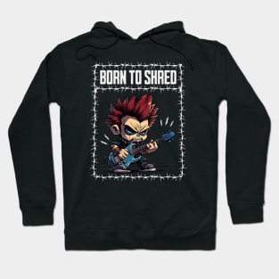 Chibi Metal Guitarist: Born to Shred | Powerful Rock Hoodie